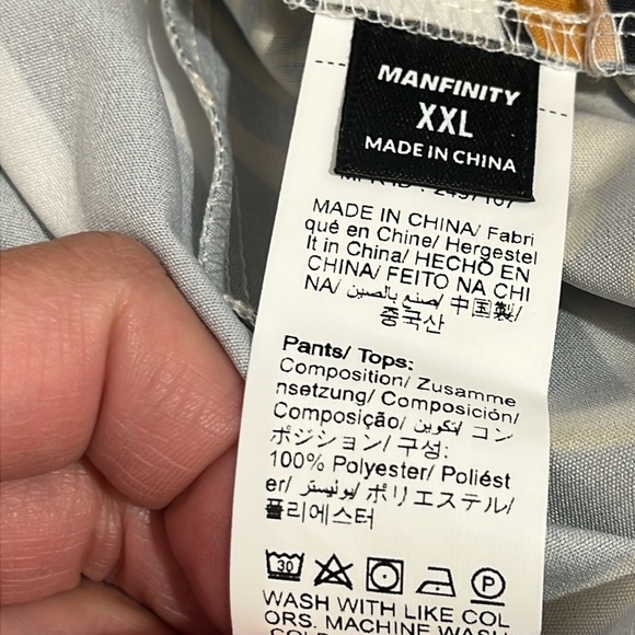 Shein Manfinity Chain Print Shirt & Short Set Men's XXL Equestrian Luxury Style - Picture 12 of 14